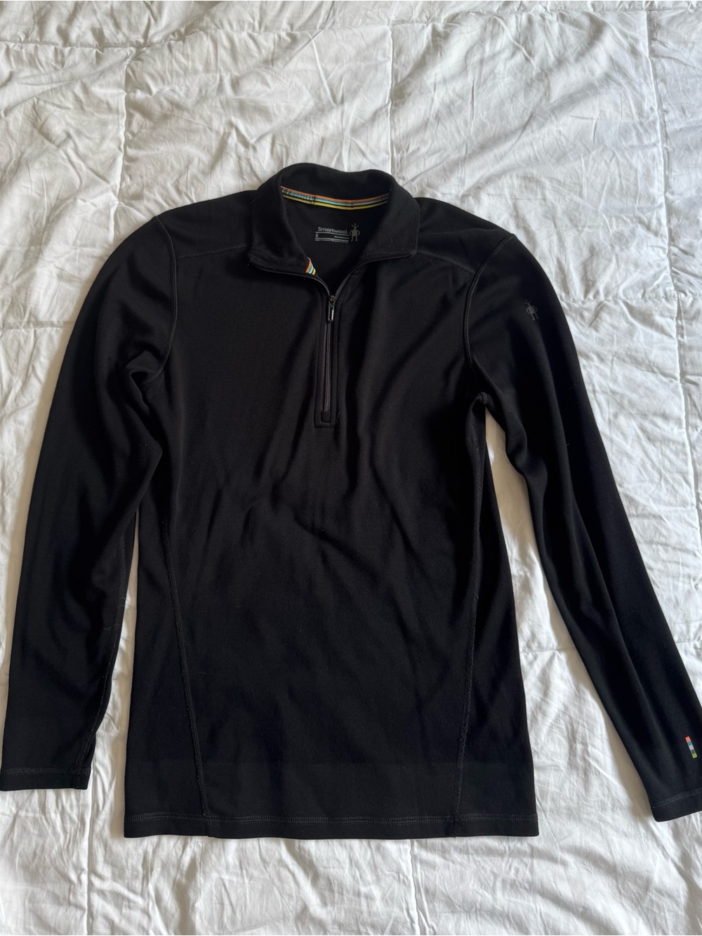 Smartwool Classic Black Thermal Merino Quarter Zip Base Layer Men’s Size S